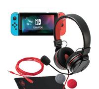 snakebyte Switch GAMER:KIT S - Sound & Protect - Set incl. Headset, 9H Glas Screen Protector and 2 Rubber Control Caps - Cable lenghts up to 4.5m for use with (Nintendo Switch)