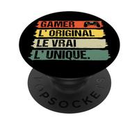Gamer L' Original Le Vrai L' Unique Humour Geek Cadeau Rétro PopSockets PopGrip Adhésif
