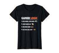 Gamer Logic Funny Saying Jeu vidéo Règles sarcastiques Humour T-Shirt Graphique avec Valeur