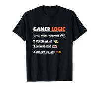 Gamer Logic Funny Saying Jeu vidéo Règles sarcastiques Humour T-Shirt Graphique avec Valeur