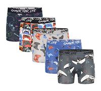 GAMER Lot de 5 boxers pour homme/enfant avec ceinture jacquard pour la vie - 95 % coton, 5 % élasthanne - S, M, L, XL, 2XL, Lot de 5 boxers Gamer for Life pour homme, S