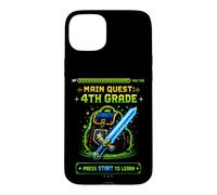 Gamer Main Quest 4e année quatrième année Rentrée Scolaire Coque pour iPhone 15 Plus