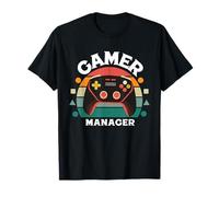 Gamer Manager Rétro Vintage Sunset Jeux Vidéo Jeu Drôle T-Shirt