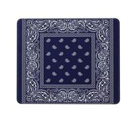 Gamer Mouse Pad Bandana Bleu Marine du Sud-Ouest À Imprimé Cachemire Résistant À Usure Mousepad Bords Surpiqués Tapis De Souris Gaming pour Clavier Bureau Travail 25X30Cm