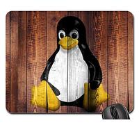 Gamer Mouse Pad, Fond D'Écran D'Écran D'Ordinateur Portable Linux Wood Penguin Mouse Pad Antidérapante Tapis De Souris Gamer Portable sous Main Bureau pour Professionnels Pc Jeux 25X30Cm
