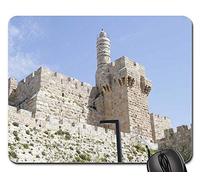 Gamer Mouse Pad, Jérusalem Israël Forteresse Davi Landmark Culture Tapis De Souris De Jeu Antidérapante Mouse Pad Confort sous Main Bureau pour Professionnels Pc Souris 25X30Cm