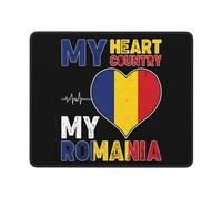Gamer Mouse Pad, Mon Coeur, Mon Pays, Ma Roumanie Tapis De Gaming Base en Caoutchouc Souris De Gaming Antidérapante Tapis De Souris pour Pc Ordinateur 25X30Cm