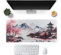 Gamer Mouse Pad,XXL White 900 x 400,Manga Mouse Pad,Non-Slip Base in Natural Rubber,Waterproof and Stain-Resistant,for PC,Macbook,Laptop (D)