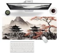 Gamer Mouse Pad,XXL White 900 x 400,Manga Mouse Pad,Non-Slip Base in Natural Rubber,Waterproof and Stain Resistant,for PC,Macbook,Laptop (Courtyard)