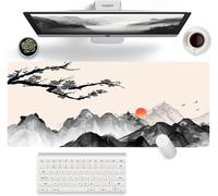 Gamer Mouse Pad,XXL White 900 x 400,Manga Mouse Pad,Non-Slip Base in Natural Rubber,Waterproof and Stain-Resistant,for PC,Macbook,Laptop (Mountains)