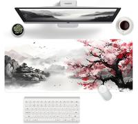 Gamer Mouse Pad,XXL White 900 x 400,Manga Mouse Pad,Non-Slip Base in Natural Rubber,Waterproof and Stain Resistant,for PC,Macbook,Laptop (B)