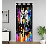Gamer Rideau occultant 30 % à 50 % pour porte d'intimité Motif manette de jeu 106 x 203 cm