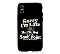 Gamer Save Point Lecteur de Jeu vidéo Humour de Jeu Coque pour iPhone X/XS