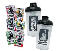 GAMER SUPPS Game Changer Energy Booster Starter Kit | Pack d'essai avec shaker | Energy Drink Poudre pour Gamer | 6 x 7 g