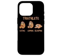 Gamer Triathlete Funny Gaming Sloth Playing Video Game Nerd Coque pour iPhone 16 Pro