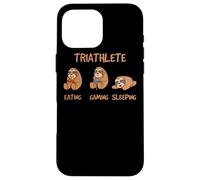 Gamer Triathlete Funny Gaming Sloth Playing Video Game Nerd Coque pour iPhone 16 Pro Max