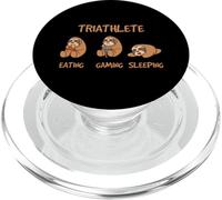 Gamer Triathlete Funny Gaming Sloth Playing Video Game Nerd PopSockets PopGrip pour MagSafe