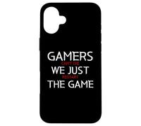 Gamers Can't Die We Just Restart The Game Funny Gaming Meme Coque pour iPhone 16 Plus