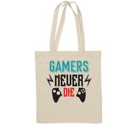 Gamers Never Die Broken Controller Sac fourre-tout en coton naturel Blanc