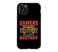 Gamers Never Quit We Simply Restart Funny Video Game Lovers Coque pour iPhone 11 Pro