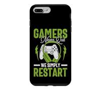 Gamers Never Quit We Simply Restart Funny Video Game Lovers Coque pour iPhone 7 Plus/8 Plus