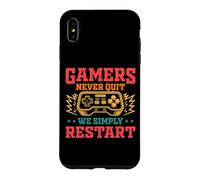 Gamers Never Quit We Simply Restart Funny Video Game Lovers Coque pour iPhone XS Max