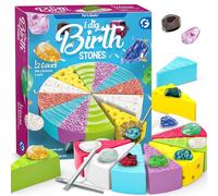 Gamerside Kit de Fouille pour Enfants, Ensemble de Fouille de Pierres Précieuses et Minéraux avec 12 Pierres, Jouet de Géologie et Archéologie pour Enfants de 6 7 8 Ans, Cadeau pour Garçons et Filles