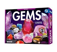 Gamerside Kit Excavation Enfant - 12 Pierres Précieuses Naturelles à Déterrer avec 12 Cartes d’Apprentissage, Coffret Pierre Précieuse Enfant Éducatif, pour Garçons et Filles de 6 à 12 Ans