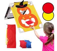 Games de Sacs de Haricots - à lèvres, Halloween Sac Toss for Kids, Interactive Sensory Cartoon Party Activities for Kindergarten for Girls and Boys, Outdoor Halloween for Eve Parties