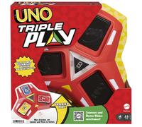 Mattel Jeu de société UNO Triple Play HCC21 – 112 cartes, unité lumineuse/sonore, 2–6 joueurs