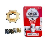 Games Regal Train Mexican Double 12 Dominos set pour les adultes et les enfants - Domino Game avec 91 Dots colores et 4 trains en metal - 2-8 jeu