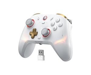 GameSir Cyclone2 TMR manette PC - Manette de jeu TMR Whole Stick avec déclencheur complet/micro déclencheur pour Switch, Android, iOS et PC, filaire/sans fil/2.4G, avec touches macro - Blanc