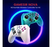 GameSir Nova Wireless Switch Pro Controller pour Switch/Lite/OLED, manettes de jeu à effet Hall, LED RGB, rechargeable 1200mAh, Turbo, programmable, contrôle de mouvement, fonction de réveil(vert)