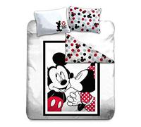 Gamesland Disney - Parure de lit 240X220 - Mickey & Minnie '100% Cotton' White