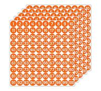 GamesMonkey® - Étiquettes Numérotées Cercles Autocollants - Orange - 1 à 100 - (100-500 - 2500 pcs)(10-25 mm) Vinyle Imperméable - Inventaires Consécutifs (25 mm - 2,5 cm, 500 Pièces - 5 Feuilles)