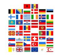 GamesMonkey - Lot de 50 drapeaux nationaux - Différentes tailles - Autocollants pour modélisme Vélo Voiture Moto Décoration - Drapeaux nationaux (Europe, Big)