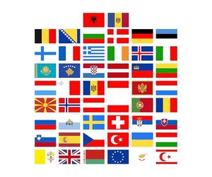 GamesMonkey - Lot de 50 drapeaux nationaux - Différentes tailles - Autocollants pour modélisme vélo voiture moto décoration - Drapeaux nationaux adhésifs - Europe (Small)