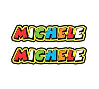 GamesMonkey® - Sticker style Vale THE DOCTOR - 2 pièces - Différentes tailles - course cross piste voiture moto stickers (Michele, 20 x 4 cm)