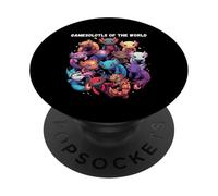 Gamesolotl of The World Diverse Gamer Axolotl PopSockets PopGrip Adhésif