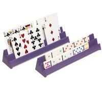 GameTamer Lot de 2 porte-cartes à jouer et support de domino pour jeux mains libres et organisation des jeux de société (dompteurs de cartes, violet foncé)
