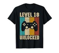 Gameur vidéo débloqué Niveau 18 Cadeaux d'anniversaire Vintage T-Shirt