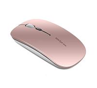 GameXtrem Slim Rechargeable Wireless Mouse, 2.4G Portable Optical Silent Ultra Thin Wireless Computer Mouse with USB Receiver and Type C Adapter, Compatible with PC, Laptop, Notebook