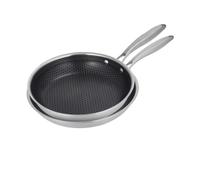 Gam'Hotel Set de 2 Poêles 24/28 cm Triplex BlackSteel | Triplex inox 18/8 & aluminium, céramique sans PFOA/PFAS, BlackSteel, poignées anti-chaleur, induction, four 230°C