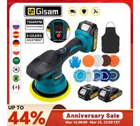 Gami polisseuse de voiture sans fil 8 vitesses affichage numérique polisseuse électrique Auto voiture polissage cireuse Machine pour Makita 18V batterie 2 Battery