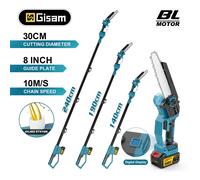 Gami - tronçonneuse électrique à pôle télescopique sans balais de 8 pouces, scie à branches hautes, outil électrique d'élagage de jardin pour broche de batterie Makita 18V 2 Battery