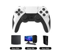 GAMINAlbanP48-Manette de jeu sans fil avec gyroscope à six axes, manette de jeu pour PS4, console PS3, gagne 7, 8, 10 touristes, vibration PC Joystick White Black