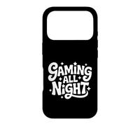 Gaming All Night Funny Gamer Joke for Late Night Gamers Coque pour iPhone 17 Pro