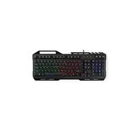 Nedis Clavier GKBD200BKUS – Éclairage RGB USB 2.0 – US International – Noir, conception métallique