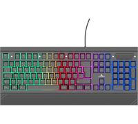 GAMING Clavier Germany avec câble USB de 1.8m 19 Anti-Ghosting Keys, rétro-éclairage arc-en-ciel