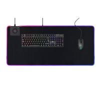DELTACO GAMING DMP320 Tapis de souris XL RGB, Chargeur sans fil, épaisseur 4mm, 900x400mm